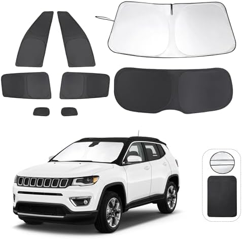 TINGLU Window Shades for Jeep Compass 2017-2024 Accessorie Car Side Full by TINGLU