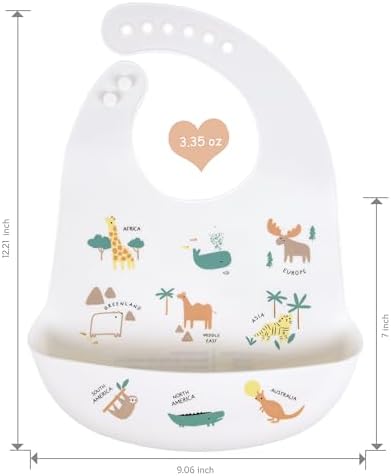 2 Pack Silicone Baby Bibs Adjustable Fit Waterproof Bib - Image 2
