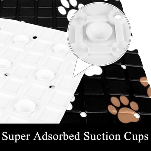 Bathtub Mat Non Slip 26.8x15.1In, Dogs Footprints Bath Mat - Image 3