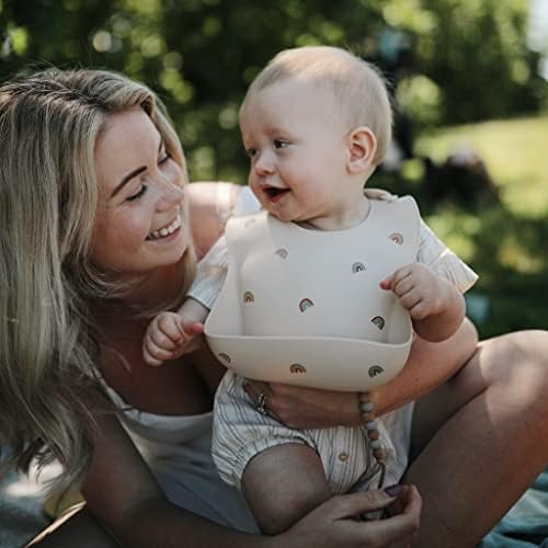 mushie Silicone Baby Bib | Adjustable Fit Waterproof Bibs - Image 3