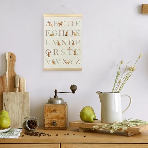 TLESKE Golden Retriever Alphabet ABC Chart Poster Hanger Frame, Homeschool - Image 6