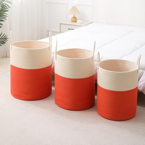 Woven Laundry Hamper Tall Rope Storage Basket - Image 5