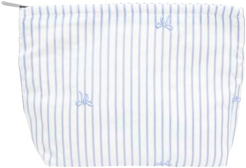 Flat Makeup Bag for Women, Zipper Cosmetic Pouch for Purse, Stripe Butterfly by PAZIMIIK