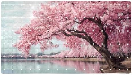 Bathtub Mat Non Slip 26.8x15.1In, Cherry Blossom Bath Mat by Anna+Cowper