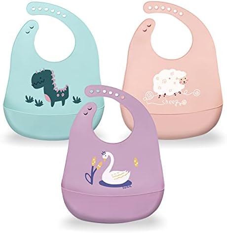 Silicone Baby Bibs with Food Catcher by Sarvoza