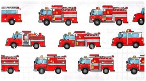 Shower Mat Non Slip 26.8 x 15.1 Inches, Fire Trucks Bathtub Mat Shower Stall by Anna+Cowper