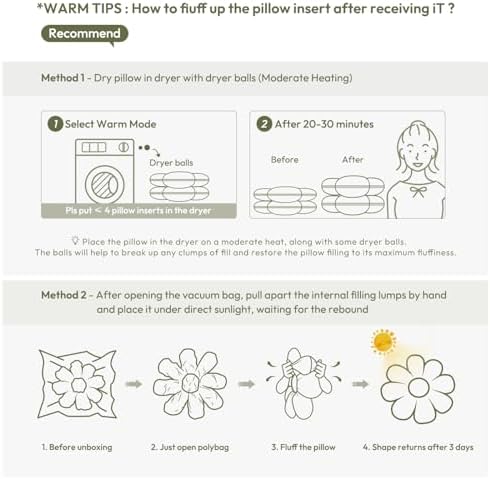 Sioloc Flower Shaped Throw Pillow, Fun Daisy Pillow, 19.7" Light Orange Cute - Image 4