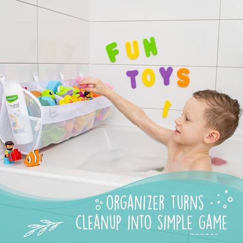 Comfylife Large Bath Toy Organizer – 3 Compartment Bath Toy Holder - Image 5