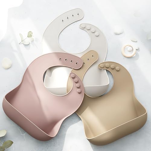 Tiny Marvels Silicone Bibs for Babies by TinyMarvelsBaby