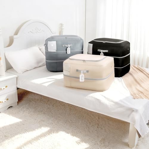 Comforter Storage Bag - 110L Large Capacity Blanket Storage Bags 2-Layer Ultra - Image 7