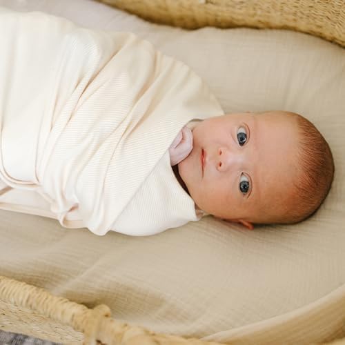 Konssy 2 Pack Ribbed Knit Swaddle Blankets - Image 3