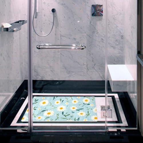 Bathtub Mat Non Slip 26.8x15.1In, Daisy Flower Bath Mat - Image 6