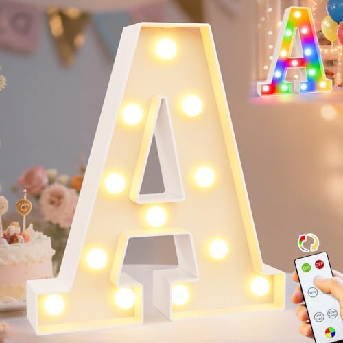 Pooqla LED Light Up Letters, Warm White and Colorful Lighted Marquee Letters by Pooqla