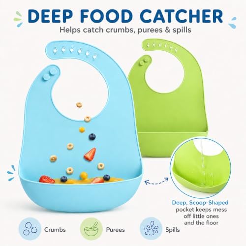 PandaEar 2-Pack Silicone Baby Bibs - Image 4