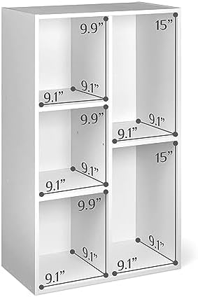 Amazon Basics 5 Cube Storage Organizer Bookcase, Sturdy Shelves - Image 6