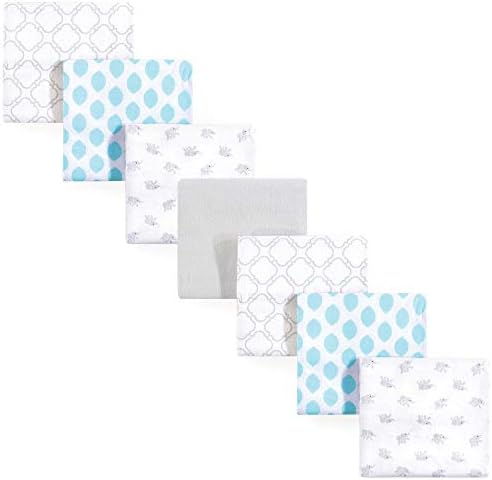 Luvable Friends Unisex Baby Cotton Flannel Receiving Blankets, Elephant 7-Pack - Image 2