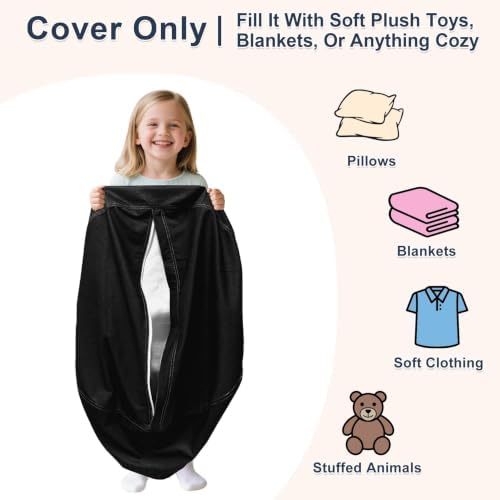 Lukeight Stuffed Animals Storage Bean Bag Chair Cover - Image 2