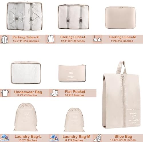 Packing Cubes for Travel 8 Set Luggage Organizer Bags - Image 3