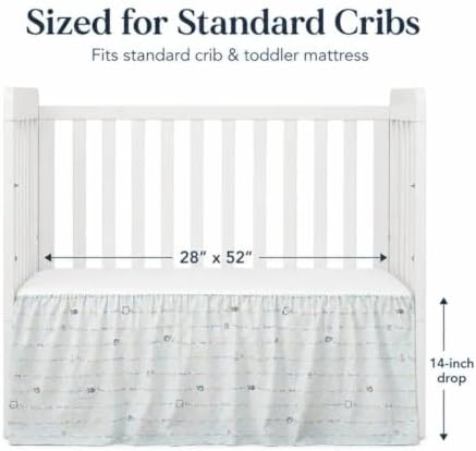 Crib Skirt Dust Ruffle 14" Drop, Fits 28" x 52" - Image 4