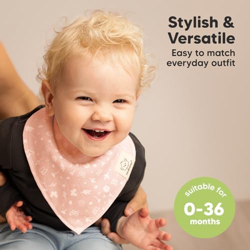 8pk Organic Baby Bandana Bibs for Drooling and Teething - Image 4