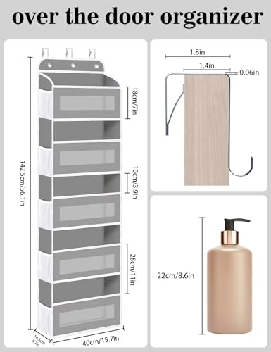 KYEVIS Over The Door Organizer, 5 Shelves Closet Door Hanging Organizer - Image 2