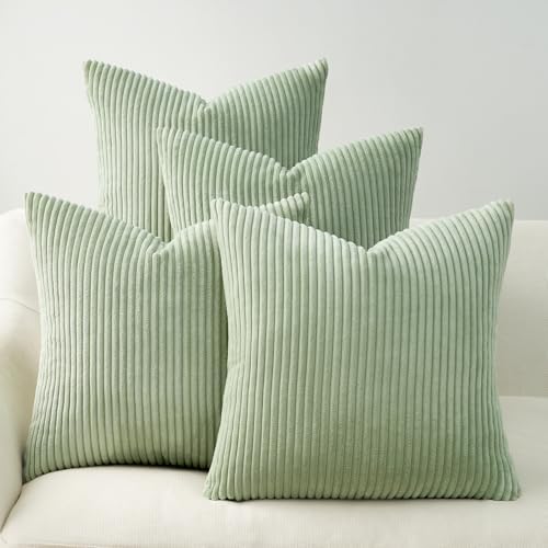 Topfinel Sage Green Decorative Throw Pillow Covers Set of 4, Soft Velvet Modern - Image 7