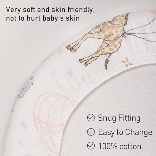 Muslin Bassinet Sheets 2 Pack, Universal Cotton Fitted Baby Mattress Sheet - Image 5