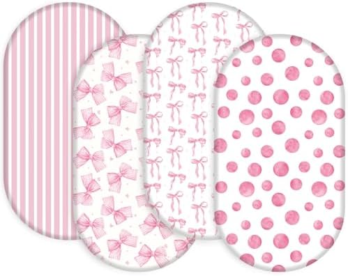 4 Pcs Bassinet Sheets Girls by SelNatural