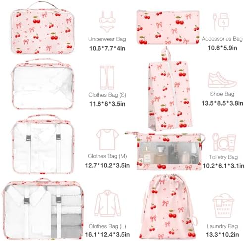 Packing Cubes for Travel, 8 Set Luggage Organizer Bags - Image 2