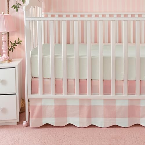Brandream Scallop Edge Cotton Crib Skirt, Baby Boy Girl Gender Neutral Crib - Image 6