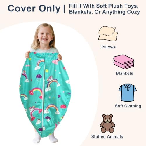 Lukeight Stuffed Animals Storage Bean Bag Chair Cover - Image 2