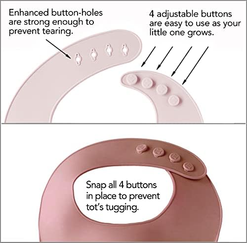 2-Pack Waterproof Silicone Baby Bib Lightweight Comfortable Easy-Wipe Clean - Image 3
