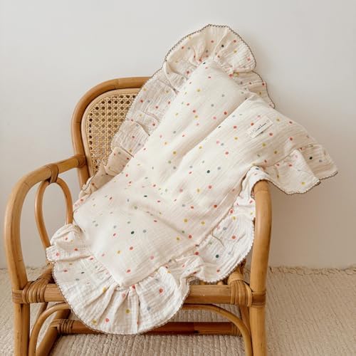 BuLuTu Muslin Toddler Pillowcase, Colorful Dots Print, 1 Pack - Image 3