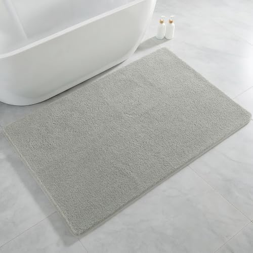 Polyester Bathroom Rug 36"x60" Gray, Large Soft Shaggy Bath Mat by Kildoss