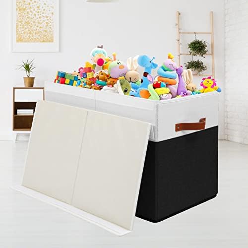 Large Toy Storage Box with Lid, Toy Chest Bin Boxes Basket with Dividers - Image 7