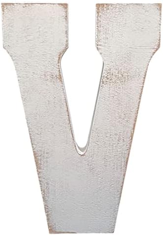 ABELOTS Large Wood Letter Distressed White Wash Alphabet Wall Décor Monogram by ABELOTS