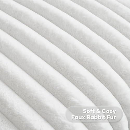 FUTEI Pack of 2 Faux Fur Throw Pillow Covers 28x28 Inch - Image 2