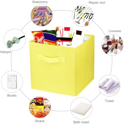 3 Pcs Storage Cubes, 10.5 Inch Collapsible Storage Bins, Fabric Foldable Bins - Image 2