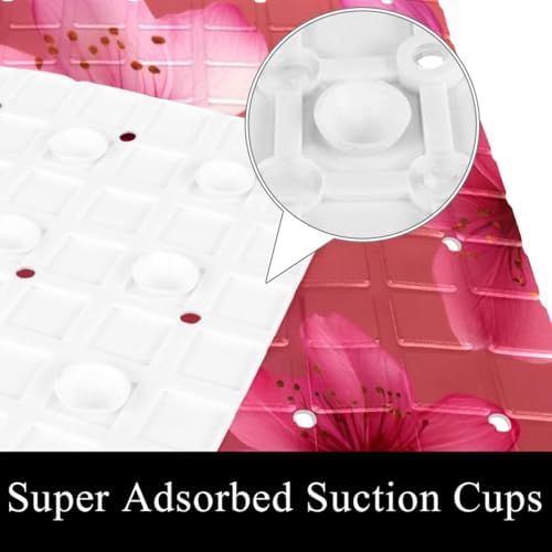 Shower Mat Non Slip, Cherry Blossoms Anti Slip Bath Mat - Image 3