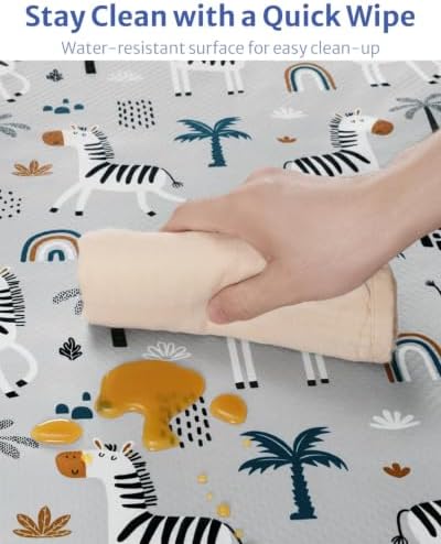 Blissful Diary Baby Splat Mat for Under High Chair, 50.4 x 50.4 Inch Wipeable - Image 6