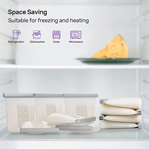 Nuliie 7 Pcs Silicone Breastmilk Storage Bags Reusable, 8oz/240ml Double - Image 6