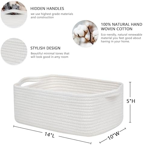 CubesLand Cute and Durable Small Cotton Rope Basket - Image 2