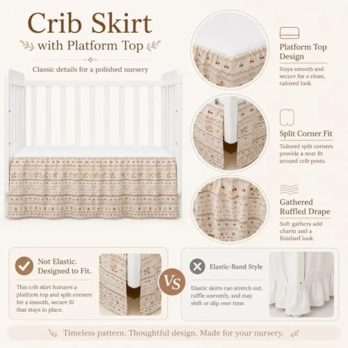 Crib Skirt Dust Ruffle, Microfiber Crib Bed Skirt - Image 4