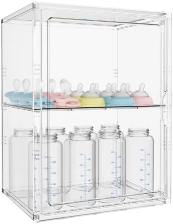 Baby Bottle Organizer, 3 Tiers Adjustable Bottle Storage Container by RUFHVTY