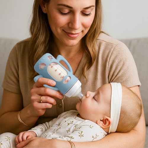 BUSOHA 3 Pack Silicone Sleeves for Pigeon 8oz Glass Baby Bottle - Image 6