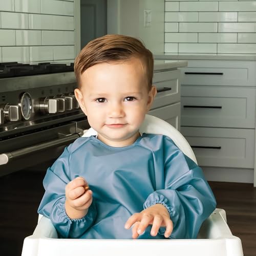 Tiny Twinkle Long Sleeve Bib for Babies & Toddlers | 2-Pack Waterproof Smock - Image 3