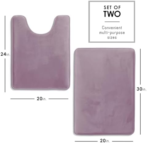 Clara Clark Bathroom Rugs, Velvet Memory Foam Bath Mat, Non-Slip Bath Rugs - Image 2