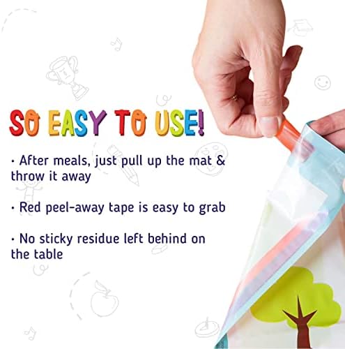 Merka Disposable Placemats for Baby and Toddlers 12" x 18", 60 Pack Stick-on - Image 4