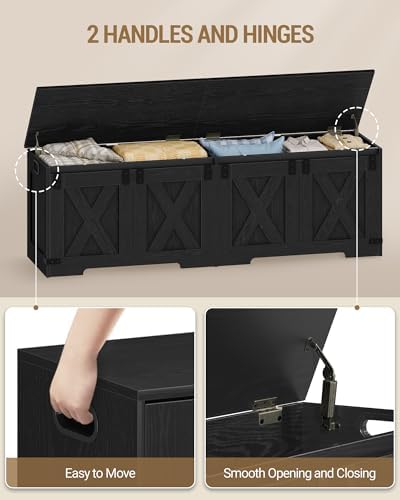 Hzuaneri 59" Rustic Storage Chest and Bench | 70 Gal | 330lb Seat - Image 6