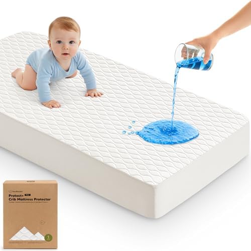 1pk Waterproof Crib Mattress Protector Cover Fitted 52x28 by KeaBabies